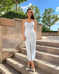 Rochie satin eleganta de seară bleu din satin regal cu tăietură pe mijloc și pliuri rafinate.